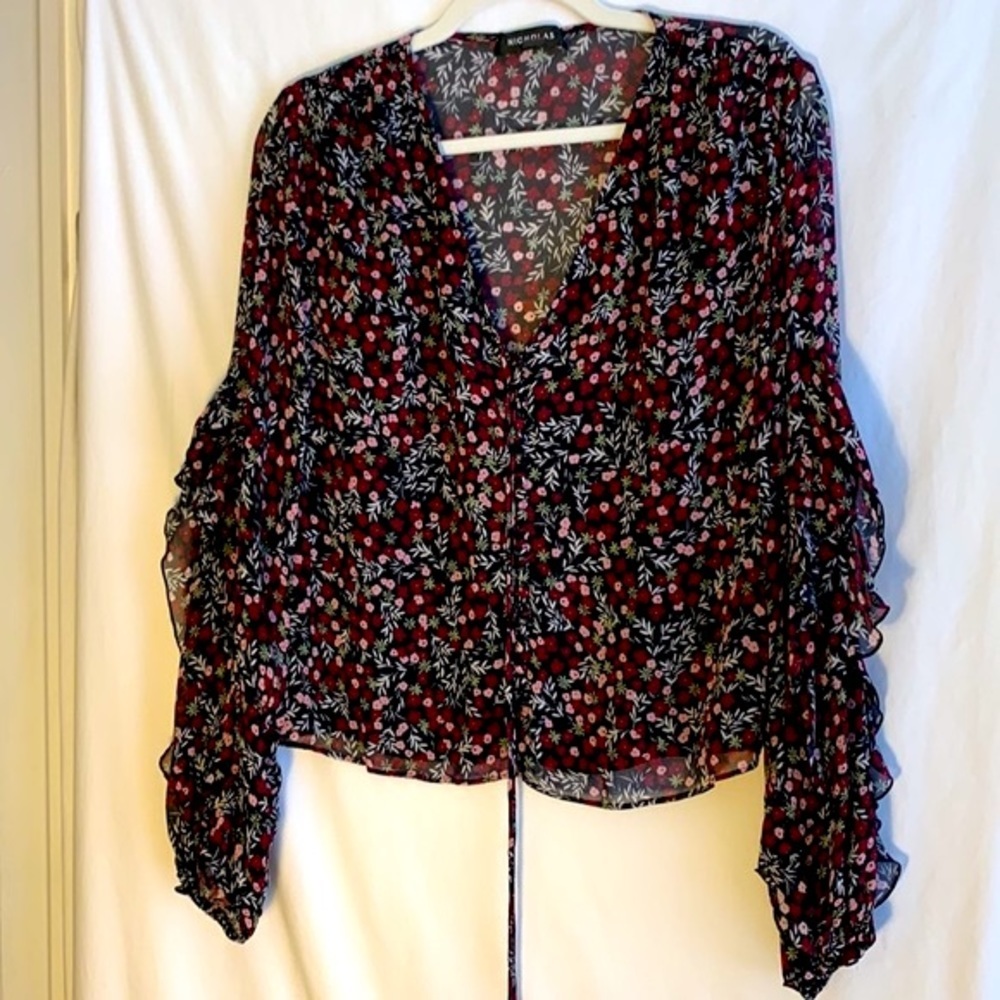 Nicholas floral sheer blouse